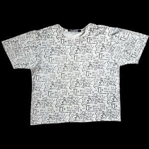 90s vintage math formula equation print t-shirt boxy short IB Diffusion.